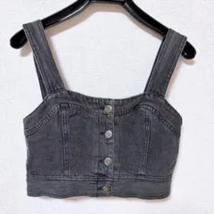 Earth music &ecology デニムビスチェ ブラック