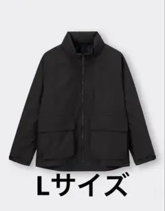 ウィンドプルーフスタンドカラーブルゾン　gu L ブラック