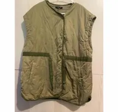 オリーブグリーン ノースリーブダウンベスト