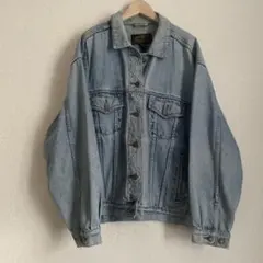 90s 黒タグ EDDIE BAUER 4ポケット デニムジャケット サイズLのサムネイル