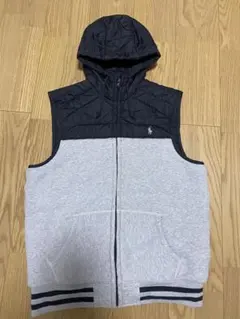 Ralph Lauren フード付きベスト グレー/黒