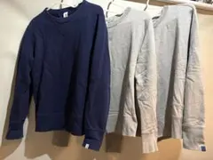60s〜 ヴィンテージスウェット 3着セット 前V フラットシーマ 丸胴 