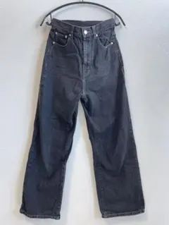 ダークグレー ストレートデニム ハイウエスト