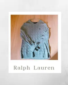 ラルフローレン　グレーケーブルニット
