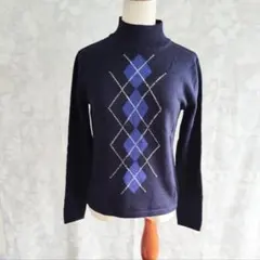 Ensuite アーガイル柄 セーター M ネイビー