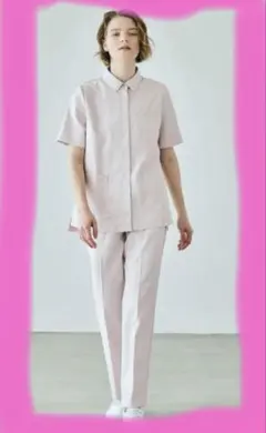 JILLSTUART 白衣ジャケット ダイアゴナル ピンク スクラブ