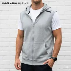 アンダーアーマー スポーツスタイル テリー ノースリーブ パーカー XL グレー