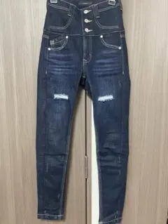 EMODA エモダ　ハイウエストダメージスキニーデニムパンツ