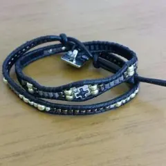 革ひもの2連ブレスレット