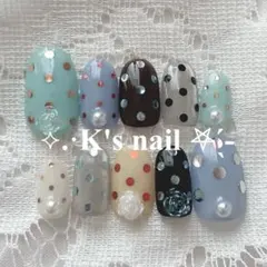 ネイルチップ♡現品 ウィッシュコア 平成女児 y2k 韓国 ニュアンス ドット
