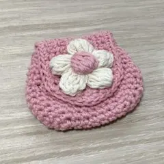 ポーチ　お花　ハンドメイド　編み物　小銭入れ