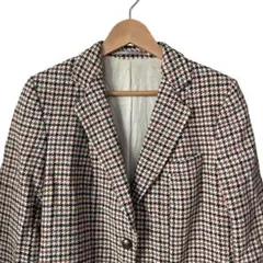 BEAMS ハリスツイード ウール コート ジャケット 千鳥格子 ブラウン