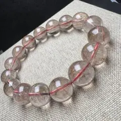 【83301】超透明 オレンジルチルクォーツ 13.5mm ブレスレット 天然石