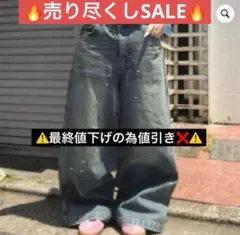 【9090】新品未使用Ruler paint baggy denim Mサイズ