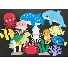 壁面飾り　海壁面　魚壁面　7月壁面　いるか壁面　保育園壁面　施設壁面　夏壁面のサムネイル