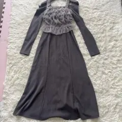 削除10/12まで dazzlin チュールギャザービスチェカット ワンピース