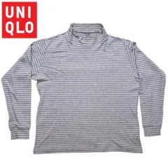 UNIQLO グレー ストライプ タートルネック