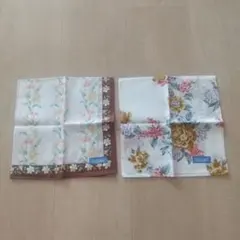 French Towels 花柄ハンカチ 2枚セット 約42cm x 42cm