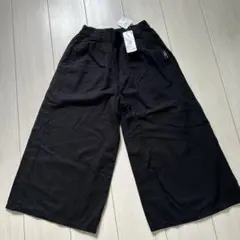【新品】涼しげで合わせやすいワイドパンツ（160）ブラック