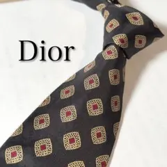 【美品】 Dior ディオール ブラック系 花柄 ネクタイ