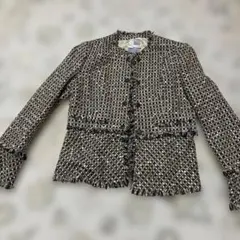 ノーカラーツイードジャケット　入学式　セレモニー