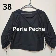 未使用　Perle Peche ブラック シャツ 38
