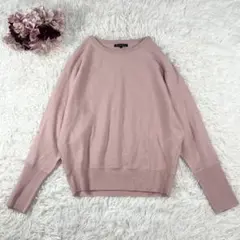 【美品】23区 カシミヤ混 ドルマンスリーブ ニット 洗える ピンク 38