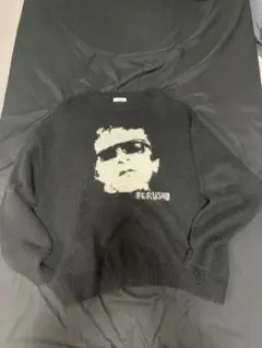 Perushu モヘアライクアート ニット ブラック