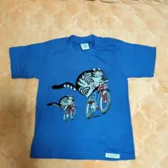 crazy shirts キッズ Tシャツ 猫 自転車 ブルーのサムネイル