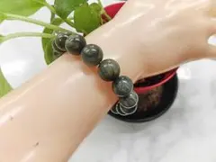 在庫処分 天然石 グリーンルチルクォーツブレスレット 261221612