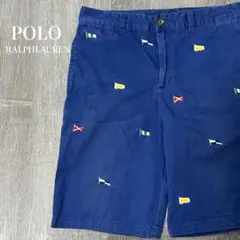 POLO RALPHLAUREN 国旗柄 刺繍 ハーフパンツ 160cm