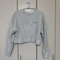 グレー クロップドスウェット 長袖