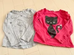 H&M ロンT 　鳥　猫　スパンコール