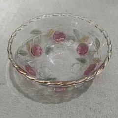 未使用】ポーランド POLONIA クリスタルボウル 鉢 ボウル 花柄カット