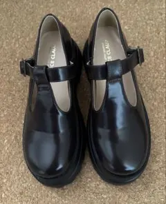 ナイスクラップ　タンクソールTストラップシューズ　ブラウン