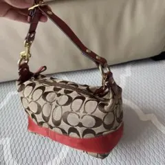 コーチ 6094 アクセサリーポーチ キャンバス レザー レッド