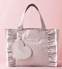 JILL by JILL STUART ハート形チャームつきフリルトートバッグ