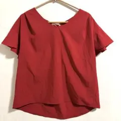 【美品】コンティニュエドゥナイスクラップ バックレースアップブラウス F 赤のサムネイル