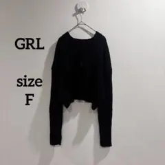 ✨グレイル【F】カーディガン　厚手　秋冬　長袖　ボタン　ショート丈　ストライプ