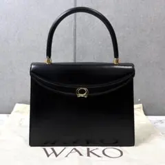 ⭐️未使用級⭐️WAKO ワコー フォーマルバッグ ハンドバッグ レザー 黒色 WAKO ワコー レザー ハンドバッグ】ワンハンドル ブラック レディース