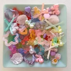 ビーズ　チャーム　詰め合わせ　まとめ売り　ハート　星　リボン　ハンドメイド　手芸
