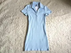 H&M エイチアンドエム　(M)リブスキッパーミニワンピース