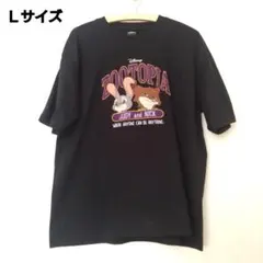 Disney ズートピア Tシャツ黒Lサイズディズニー ジュディ＆ニック*204