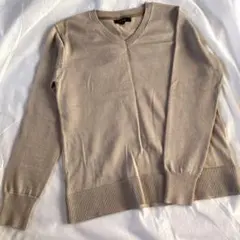 コムサイズム Vネック 長袖ニット S ベージュ