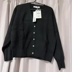 ZARA ニット トップス カーディガン ブラック ビジューボタン
