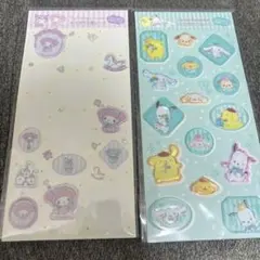 すりガラス風シール　ポチャッコ　シナモロール　ポムポムプリン