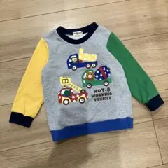 ミキハウス 働く車 トラック　消防車　トレーナー　100 黄色　青　緑　クマ