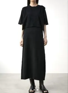 AZUL BY MOUSSY ニットワンピース メッシュベスト セット S 黒
