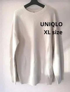 UNIQLO/クルーネックニット XLサイズ ライトベージュ