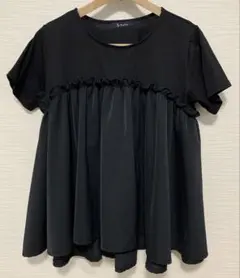 RagOut フリル切り替え 半袖カットソー ブラック Ｌのサムネイル